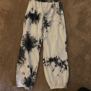 Tie Dye Black and White Sweatpants